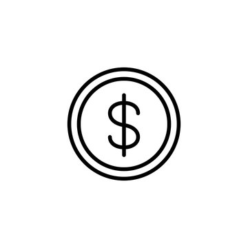 coin money dollar sign line black icon