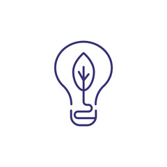 Low energy bulb line icon. Energy alternative, energy saving, green power. Ecology concept. Vector illustration can be used for topics like environment, technology, electricity