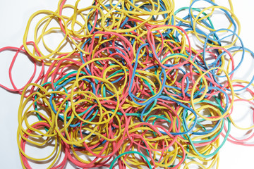 heap of colorful rubber bands