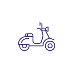 Fototapeta premium Scooter line icon. Moped, motorbike, motorcycle. Transport concept. Vector illustration can be used for topics like transportation, travel, delivery