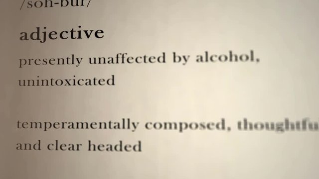 Sober Definition  