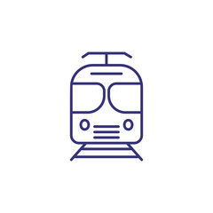 Train line icon. Suburban train, tram, railway station. Transport concept. Vector illustration can be used for topics like transportation, public transport, travel