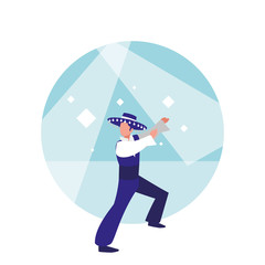 flamenco dancer man isolated icon