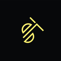 Creative Minimal Letter ST Logo Design In Vector Format