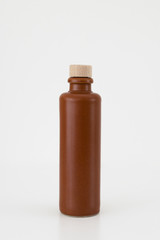 Brown bottle isolated on white background
