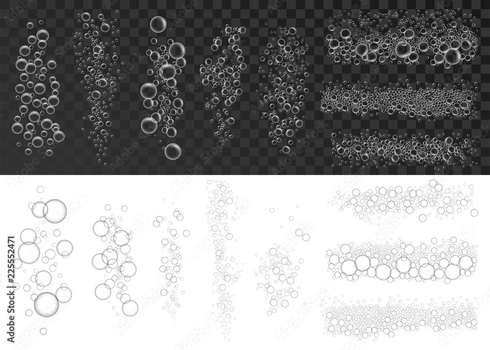 Poster foam effect icon set. realistic set of foam effect vector icons for web design isolated on white bac