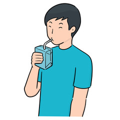 vector set of man drinking