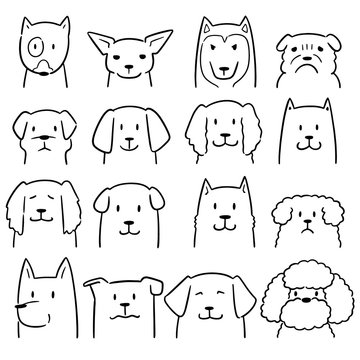 vector set of dog