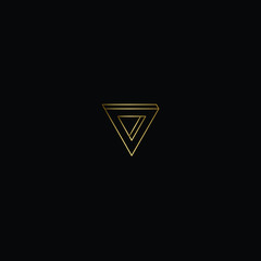 Abstract Geometric Minimal Lineart Triangle Iconic Logo Design