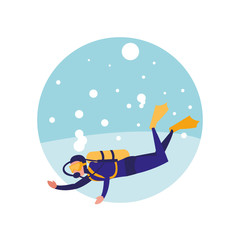 man practicing diving avatar character