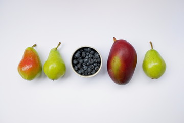 fruits on white