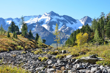 Russia, Altai mountains, valley of Poperechnaya (Cross) river