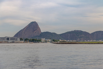 Sugar Loaf Mountain view from Guanabara Bay and Rio de Janeiro Airport - Rio de Janeiro, Brazil