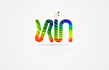 xn x n rainbow colored alphabet letter logo combination