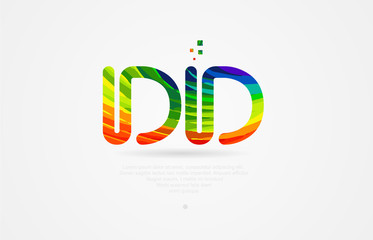 dd d d rainbow colored alphabet letter logo combination
