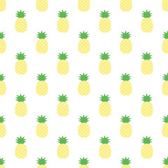 Vector seamless pattern with pineapples. Cute Tropical summer fruit background.
