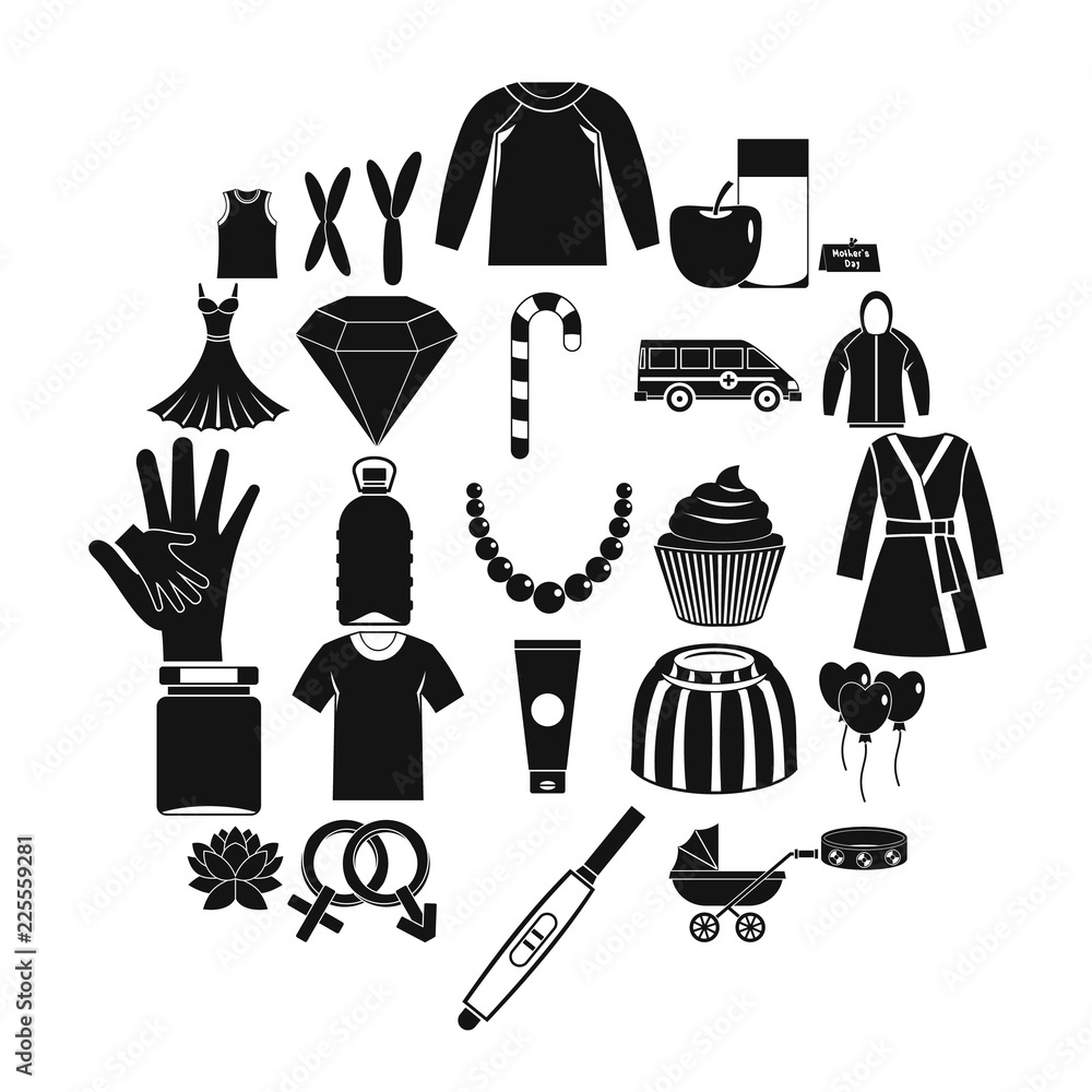 Poster relations icons set. simple set of 25 relations vector icons for web isolated on white background