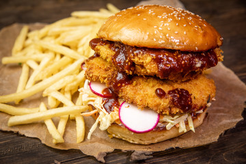 Close-up of home made burgers