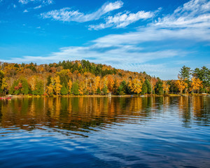Relaxing lake in Fall