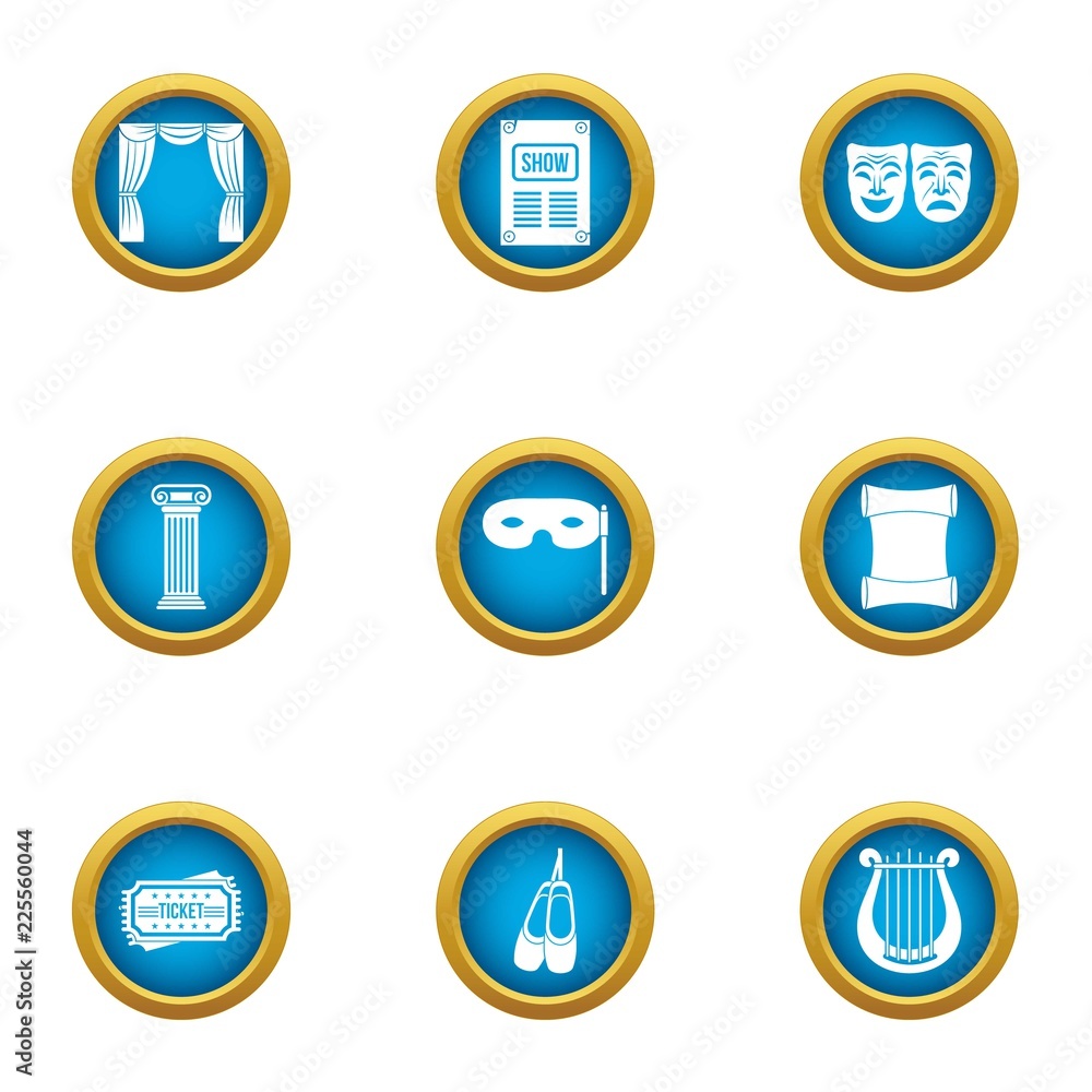 Aufkleber forehead icons set. flat set of 9 forehead vector icons for web isolated on white background