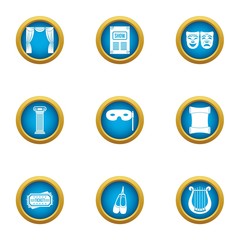 Forehead icons set. Flat set of 9 forehead vector icons for web isolated on white background