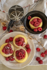 red raspberry sponge cake mini tarts sweet food