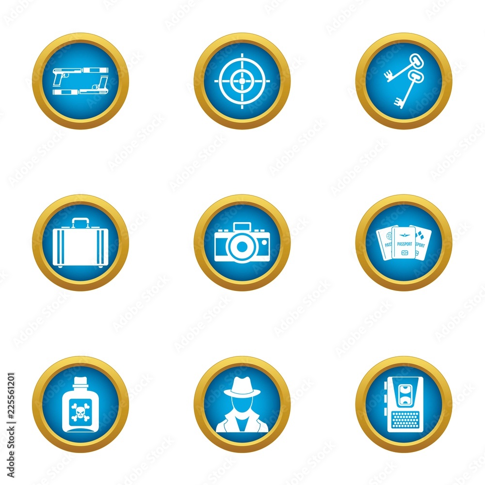 Poster weapon transfer icons set. flat set of 9 weapon transfer vector icons for web isolated on white back