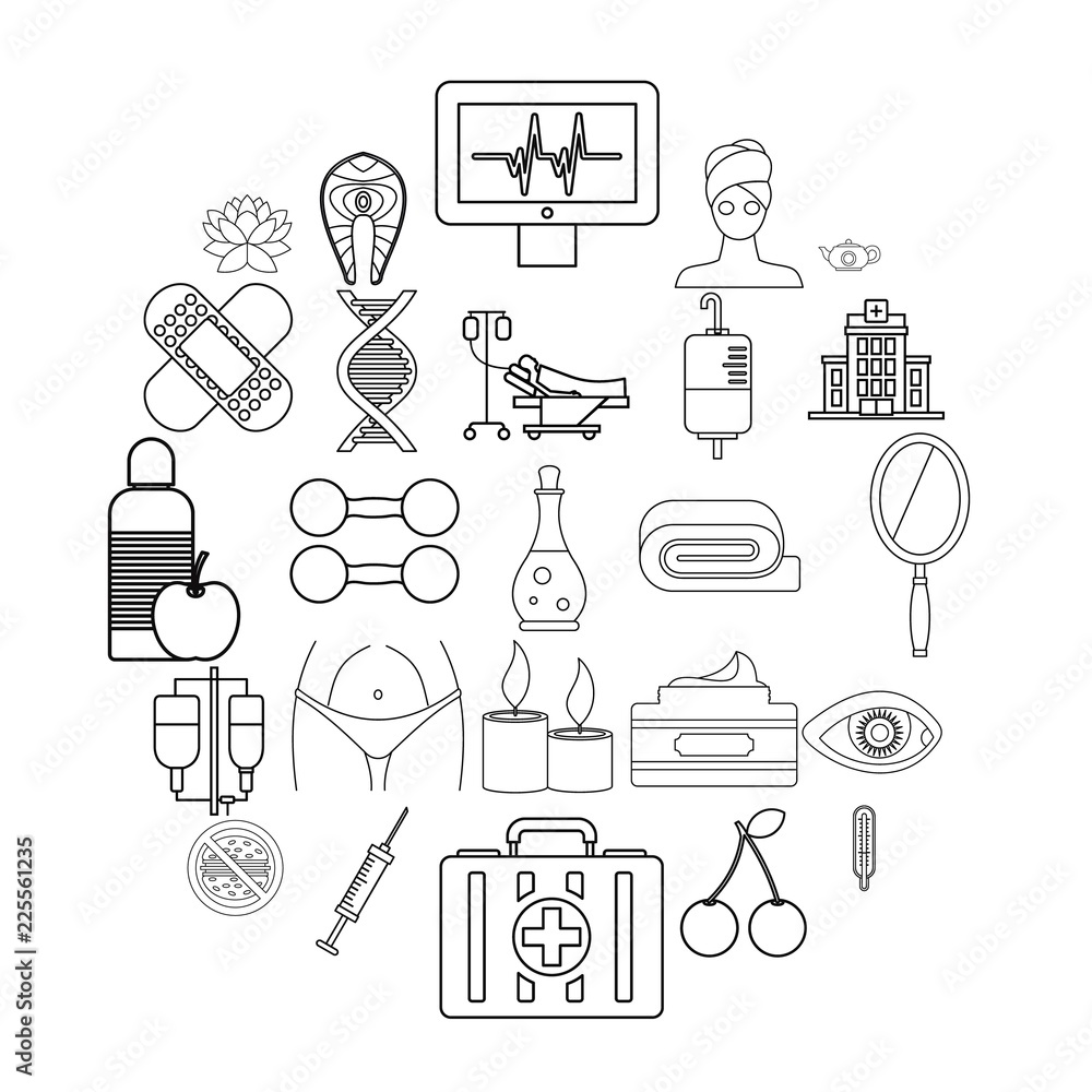 Aufkleber spa icons set. outline set of 25 spa vector icons for web isolated on white background
