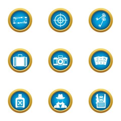 Weapon transfer icons set. Flat set of 9 weapon transfer vector icons for web isolated on white background