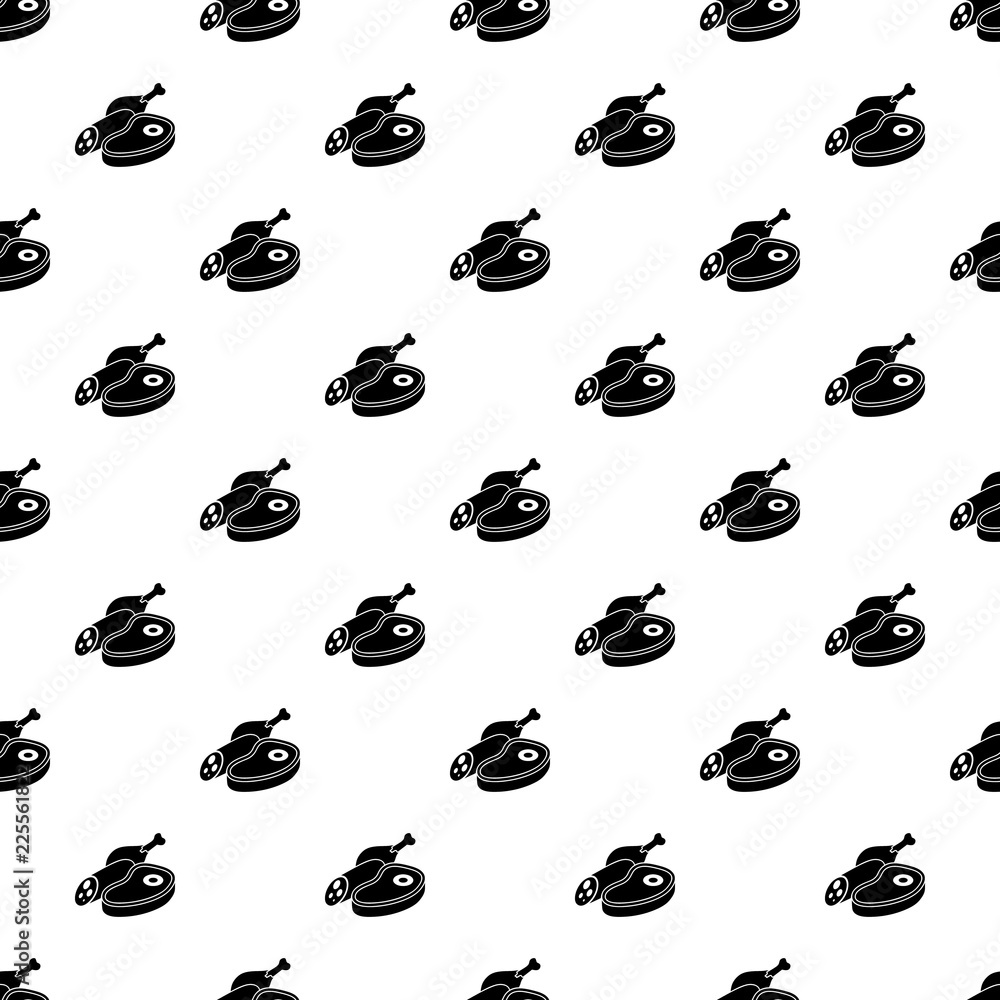 Poster meat food pattern vector seamless repeating for any web design