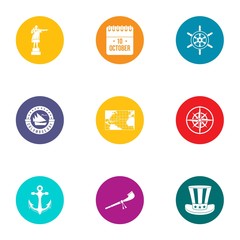 Establishment icons set. Flat set of 9 establishment vector icons for web isolated on white background