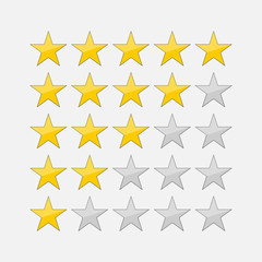 5 star rating icon vector illustration eps10. Isolated badge for website or app - stock infographics