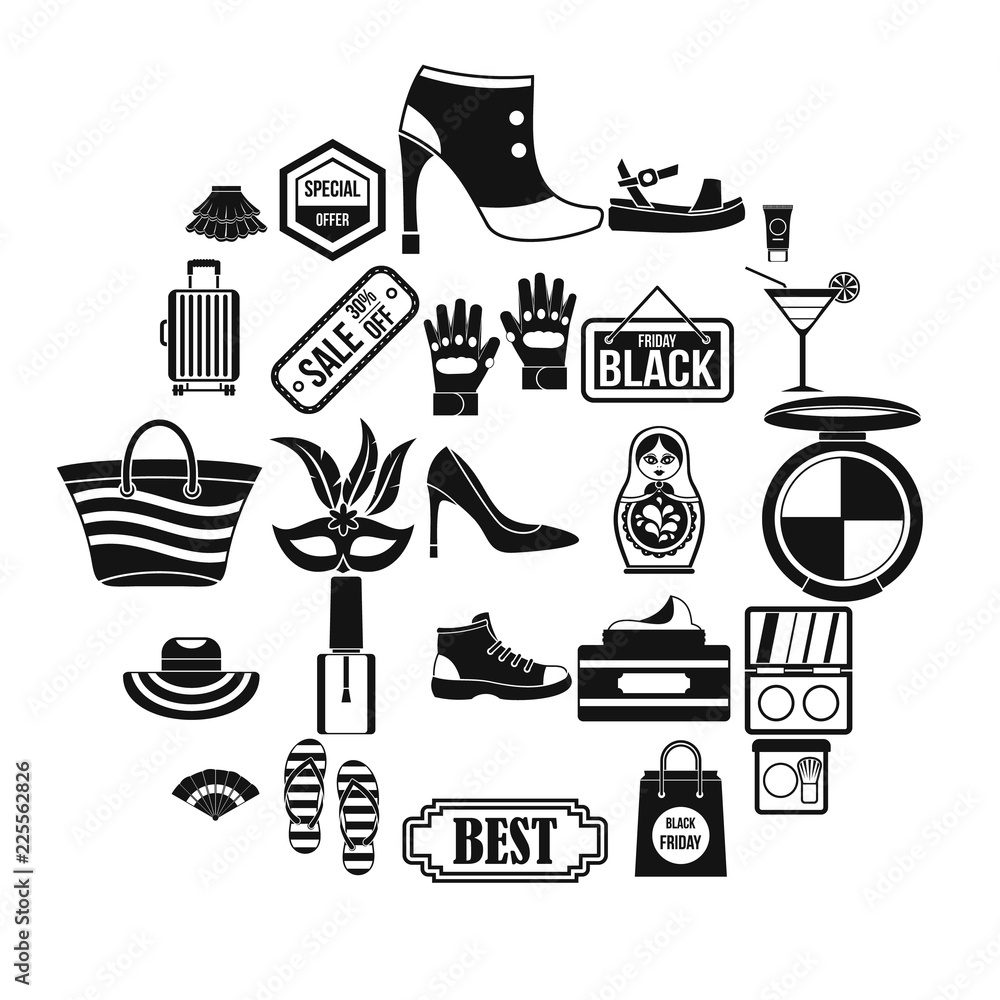 Poster black friday icons set. simple set of 25 black friday vector icons for web isolated on white backgro