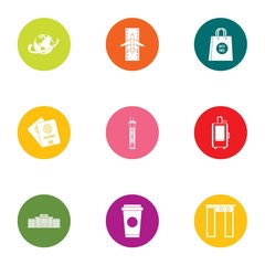 Jaunt icons set. Flat set of 9 jaunt vector icons for web isolated on white background