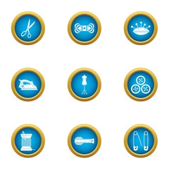 Clean cloth icons set. Flat set of 9 clean cloth vector icons for web isolated on white background