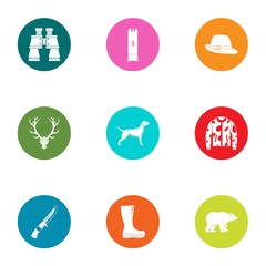 Trekking icons set. Flat set of 9 trekking vector icons for web isolated on white background
