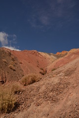 mountains landscape nature landscape view sky air oxygen autumn season grass trees blue yellow sand stone gray brown ridge water river rocks rock blue Altai,Russia open space