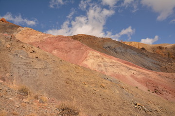 mountains landscape nature landscape view sky air oxygen autumn season grass trees blue yellow sand stone gray brown ridge water river rocks rock blue Altai,Russia open space