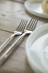 one fork for starter and one for the main course 