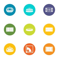 Court icons set. Flat set of 9 court vector icons for web isolated on white background