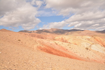 mountains landscape nature landscape view sky air oxygen autumn season grass trees blue yellow sand stone gray brown ridge water river rocks rock blue Altai,Russia open space