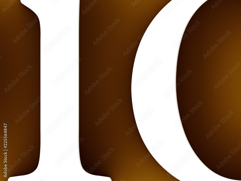 Fototapete 3d illustration of cut letters with the focus on the spaces between the letters
