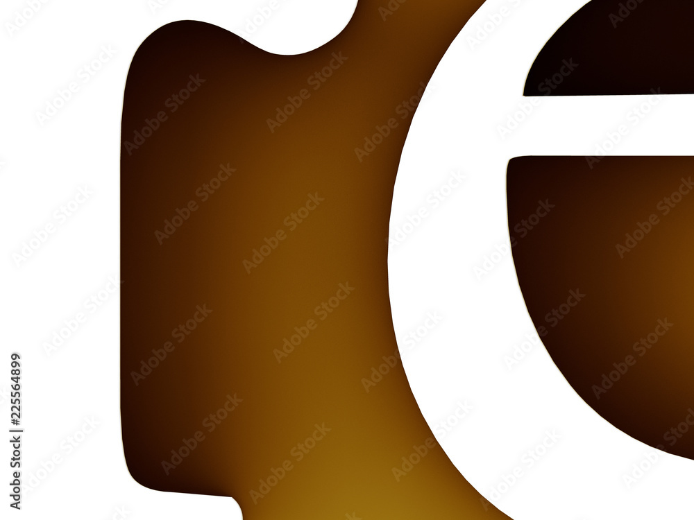 Fototapete 3d illustration of cut letters with the focus on the spaces between the letters