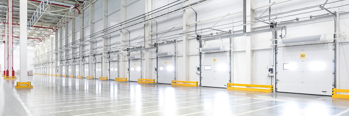 Huge distribution warehouse with loading gates.
