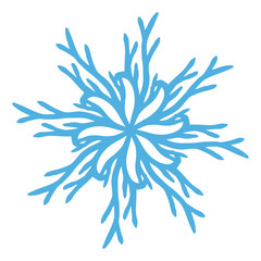 Snowflakes icon. Sticker design. Christmas Print illustration.