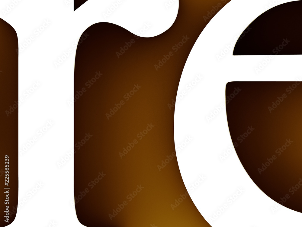 Fototapete 3d illustration of cut letters with the focus on the spaces between the letters