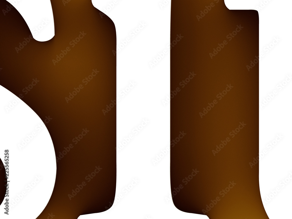 Fototapete 3d illustration of cut letters with the focus on the spaces between the letters