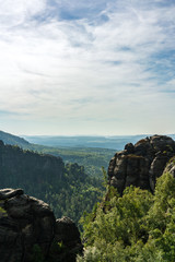 Naklejka premium Steinmassive im Gebirge, Elbsandsteingebirge