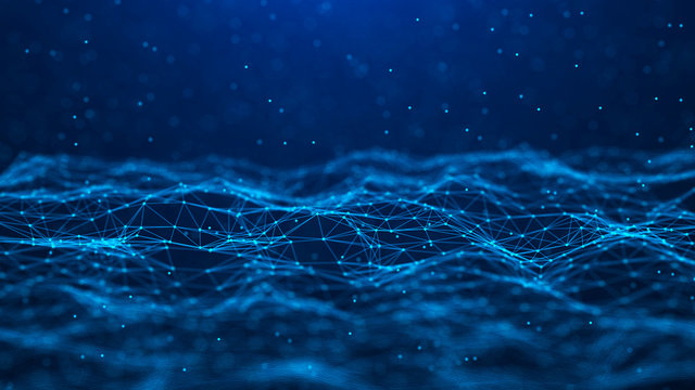 Abstract technology background. Network connection. Big data visualization. 4k rendering.