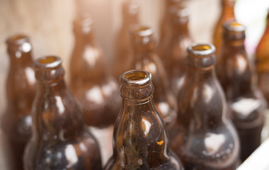 Obraz na płótnie Canvas Empty beer bottles